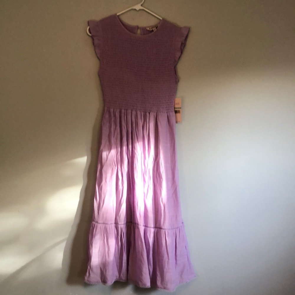 NANNETTE by Nanette Lepore Midi Dress, Lilac, lined, size 8, smocked, NWT